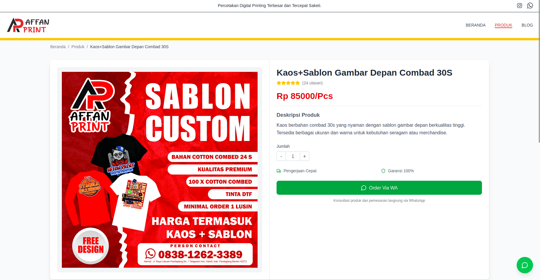 Thumbnail Website Company Affan Print